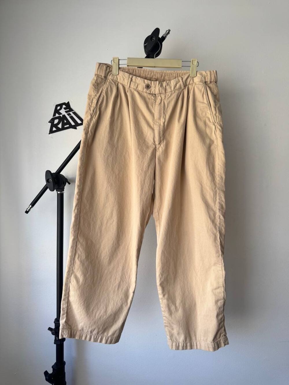 Naissance Wide Cropped Boxy Pants Beige